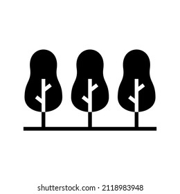 Icono del bosque aislado en fondo blanco