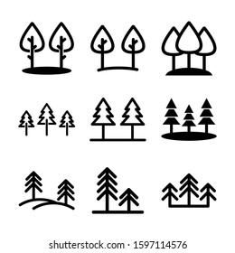 forest icon isolated sign symbol vector illustration - high quality black style vector icons
