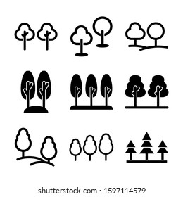 forest icon isolated sign symbol vector illustration - high quality black style vector icons
