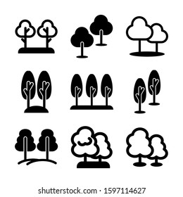 forest icon isolated sign symbol vector illustration - high quality black style vector icons
