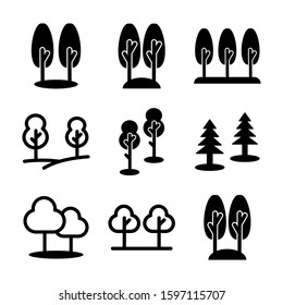 forest icon isolated sign symbol vector illustration - high quality black style vector icons
