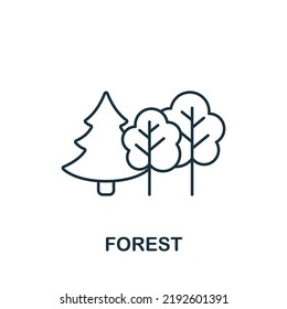 Forest icon. Line simple line Outdoor Recreation icon for templates, web design and infographics