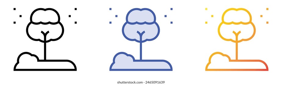 forest icon. Linear, Blue Fill and Gradient Style Design Isolated On White Background
