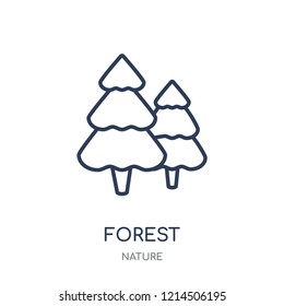 Forest icon. Forest linear symbol design from Nature collection. Simple outline element vector illustration on white background.