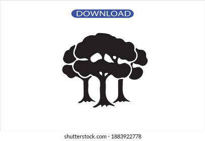 icono de bosque o logotipo símbolo de signo aislado ilustración vectorial - iconos vectoriales de estilo negro de alta calidad.