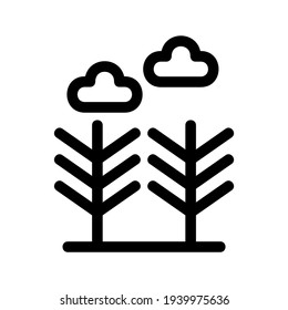 Icono de bosque o logotipo símbolo de signo aislado ilustración vectorial - iconos vectoriales de estilo negro de alta calidad
