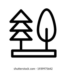Waldsymbol oder Logo einzeln auf Zeichen, Vektorgrafik - qualitativ hochwertige Vektorsymbole mit schwarzem Hintergrund
