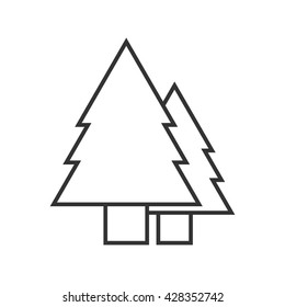 Forest icon or logo line art style. Vector Illustration.