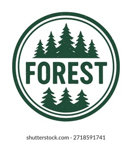 Waldsymbol, Logo, Siegel, Vektor auf weißem Hintergrund
Vektorstempelsymbol
