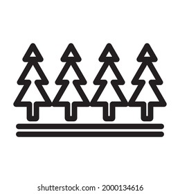 forest icon or logo vector illustration of isolated sign symbol, vector illustration with high quality black outline.