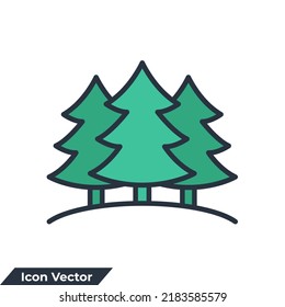 forest icon logo vector illustration. tree symbol template for graphic and web design collection