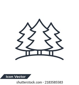 forest icon logo vector illustration. tree symbol template for graphic and web design collection
