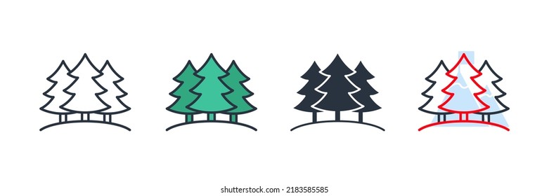 ilustración vectorial del logotipo del icono de bosque. plantilla de símbolo de árbol para colección de diseño gráfico y web