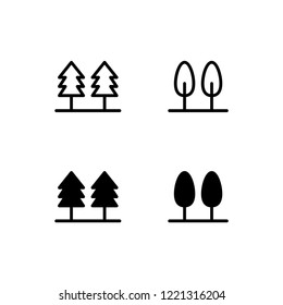 Forest Icon Logo Vector Symbol. Trees Icon
