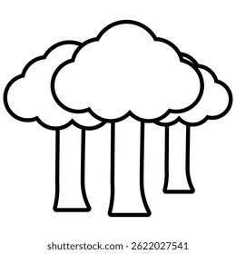 Icono del bosque sobre fondo blanco Vector
