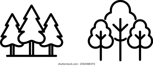 "Forest Icon Representing Nature, Trees, and Environmental Conservation"