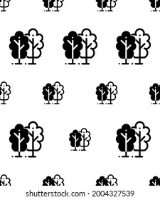 Forest Icon Seamless Pattern, Tree Icon, Nature Icon Vector Art Illustration