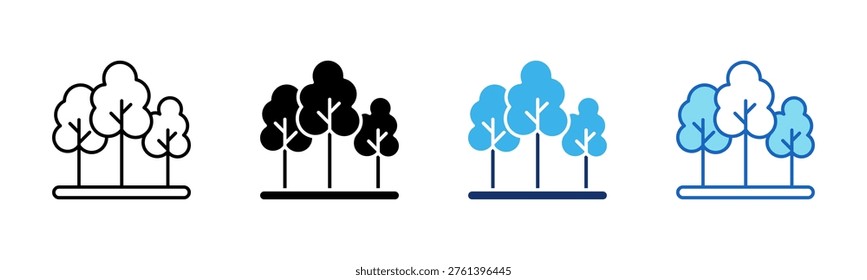 Forest icon set multiple style collection