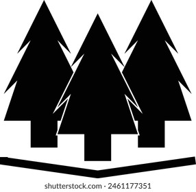 forest icon sign, pine tree forest icon