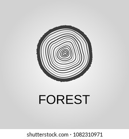 Forest icon. Forest symbol. Flat design. Stock - Vector illustration