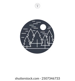 Forest icon symbol vector illustration isolated on white background