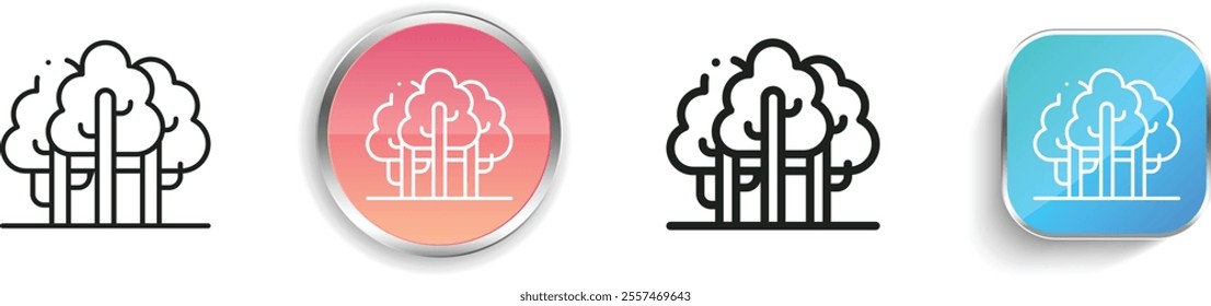 forest icon. Thin Linear, Regular and Button Style Design Isolated On White Background