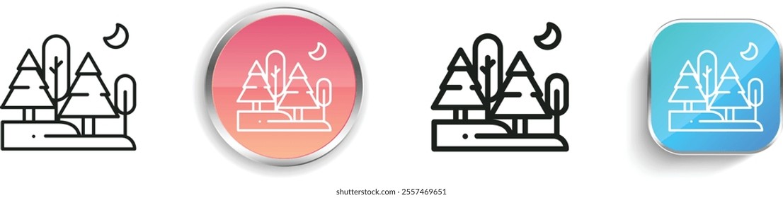 forest icon. Thin Linear, Regular and Button Style Design Isolated On White Background