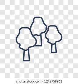 Forest icon. Trendy linear Forest logo concept on transparent background from Nature collection