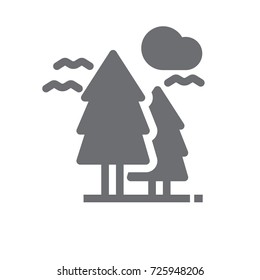 Forest icon vector. Forest glyph style design