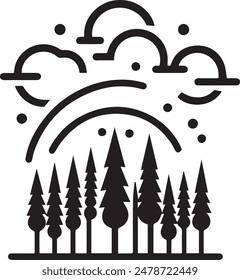 Forest icon vector for graphic design use