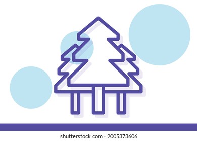 Forest icon in vector graphics can be used for web and printed designs or printable projects.  Adventure and camping related vector line icons. 
