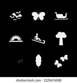 forest icon. forest vector icons set butterflies, tree, dry leaves wind and leaf