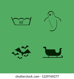 forest icon. forest vector icons set sleigh, bats, ghost and delicate gentle degrees