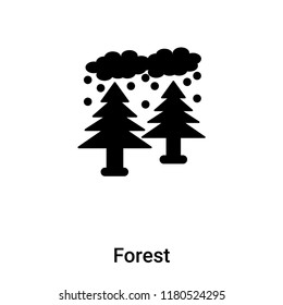 Forest icon vector isolated on white background, logo concept of Forest sign on transparent background, filled black symbol