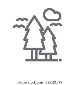 Forest icon vector. Forest outline style design