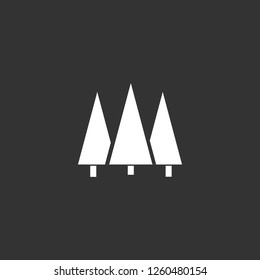 forest icon vector. forest sign on black background. forest icon for web and app