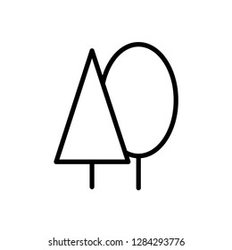 forest icon vector template lineart