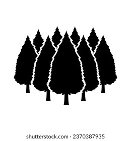 Vector de icono de bosque. Señal de ilustración de madera. Símbolo de árbol de pino. Logo del árbol de Navidad.
