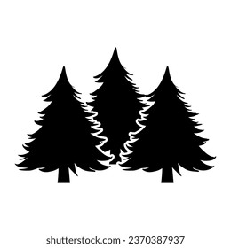 Forest icon vector. Wood illustration sign. Pine tree symbol. Christmas tree logo.
