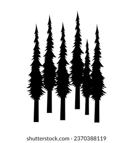 Forest icon vector. Wood illustration sign. Pine tree symbol. Christmas tree logo.