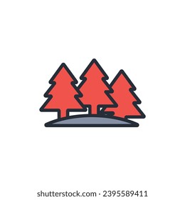 forest icon. vector.Editable stroke.linear style sign for use web design,logo.Symbol illustration.