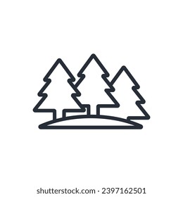 forest icon. vector.Editable stroke.linear style sign for use web design,logo.Symbol illustration.