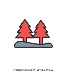 Waldsymbol. vector.Editable stroke.linear style sign for use web design,logo.Symbol illustration.