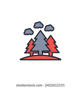 Forest icon. vector.Editable stroke.linear style sign for use web design,logo.Symbol illustration.