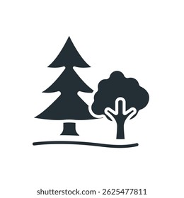 forest icons isolated on White Background. Flat style design