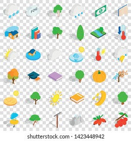 Forest icons set. Isometric style of 36 forest vector icons for web for any design