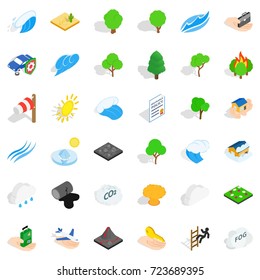 Forest icons set. Isometric style of 36 forest vector icons for web isolated on white background