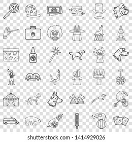 Forest icons set. Outline style of 36 forest vector icons for web for any design