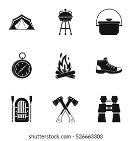 Forest icons set. Simple illustration of 9 forest vector icons for web