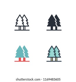 forest icons vector eps10. icon design with four different styles